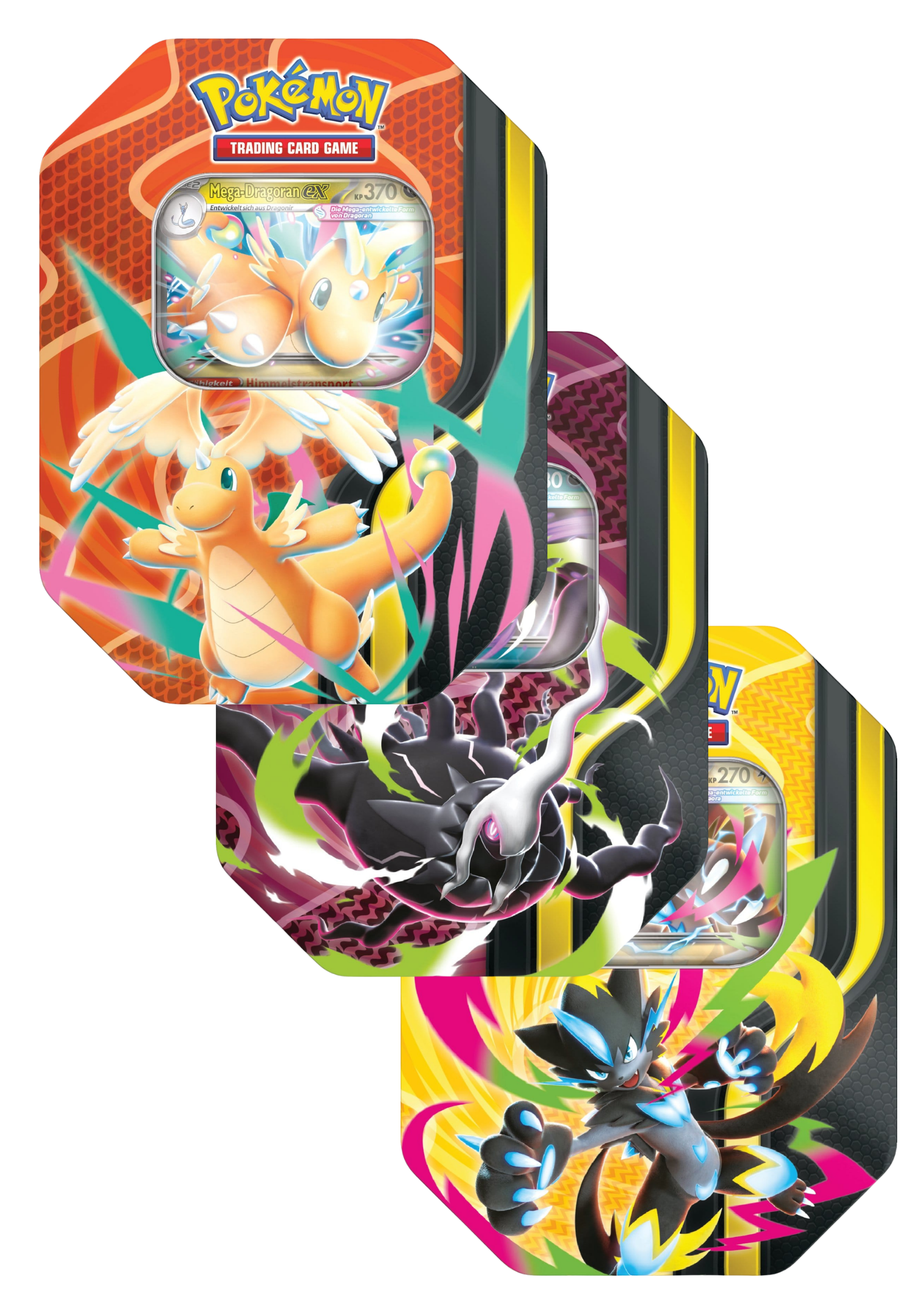 Pokémon TCG - Mega Dragoran / Mega Zeraora / Mega Darkrai Tin [DE]