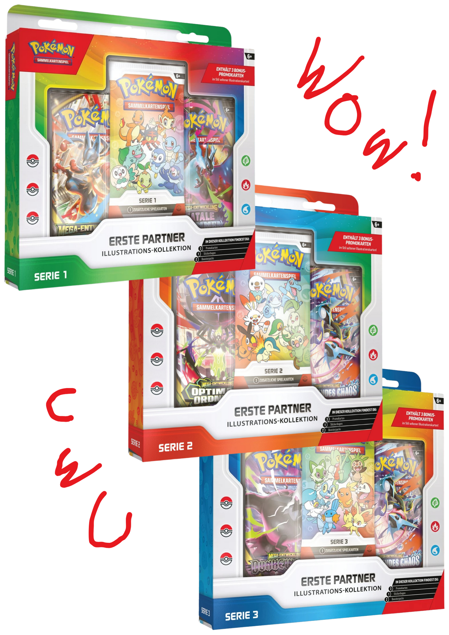 Pokémon TCG - Erste Partner Illustrations-Kollektion 3er Bundle [DE]