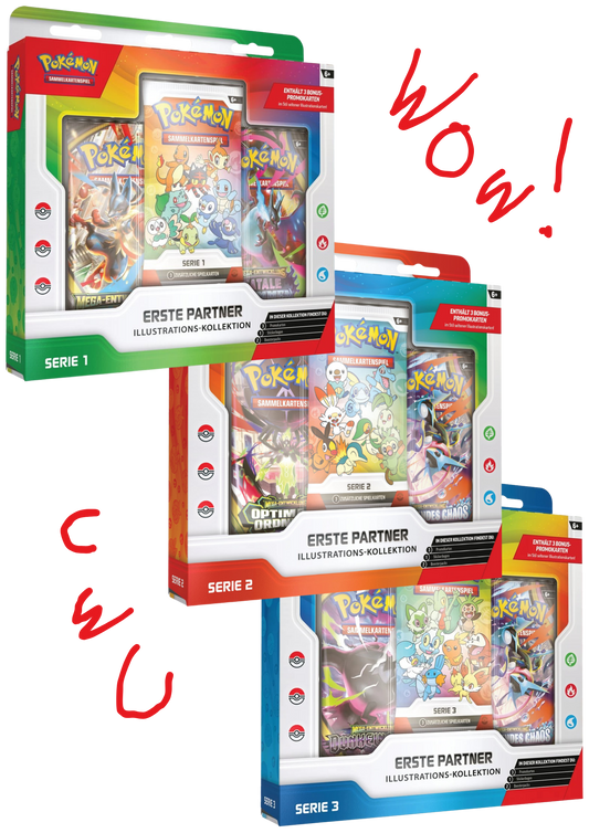 Pokémon TCG - Erste Partner Illustrations-Kollektion 3er Bundle [DE]